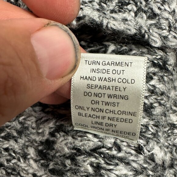 Christopher & Banks Womens Black & White Open Knit Cardigan Sweater Size Large - Picture 5 of 5